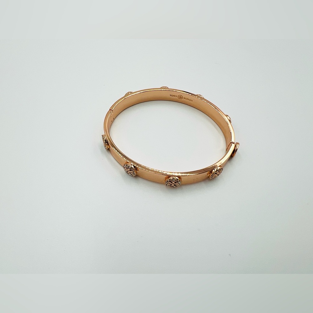 Tory Burch Thin Icon Hinge Bangle Bracelet NWOT - Picture 3 of 5